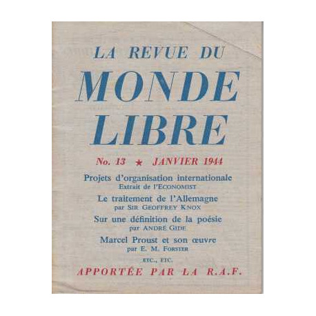 La revue du monde libre numero 13 janvier 1944