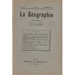 La Geographie numero 1-2 tome LIV juillet-Aout 1930