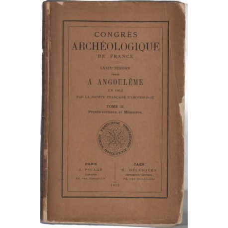 Congres archeologique de france/ lxxix session tenue a angouleme...