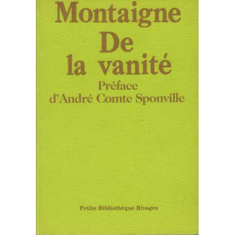 De la vanite