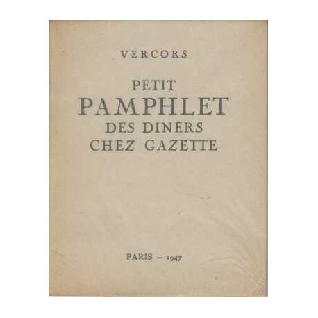 Petit pamphlet des diners chez gazette