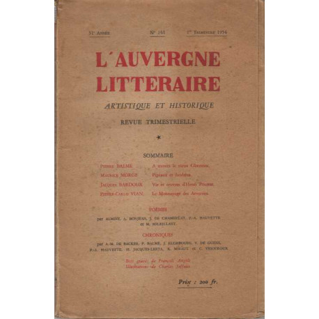 L'auvergne litteraire artistique et historique numero 144 1 er...