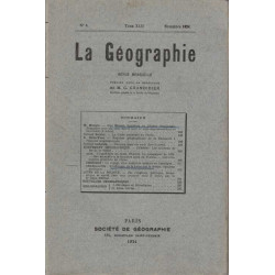 La Geographie numero 4 tome XLII novembre 1924