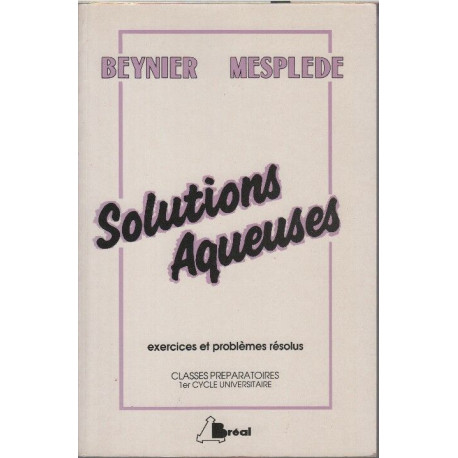 Solutions aqueuses: Exercices et problèmes résolus