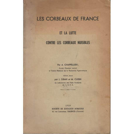 Les corbeaux de france et la lutte contre les corbeaux nuisibles