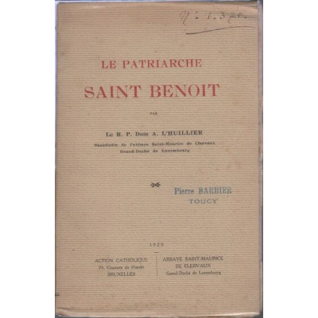 Le patriarche saint benoit