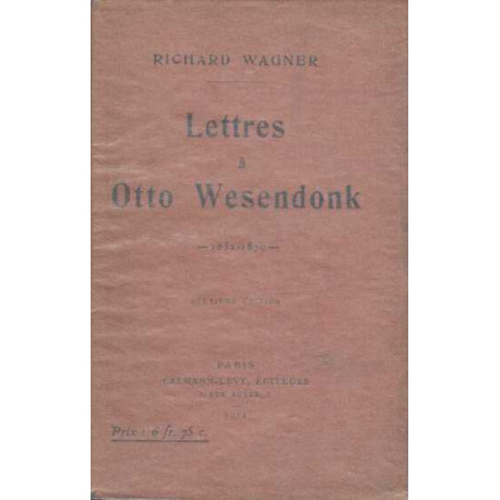 Lettres a otto wesendonk 1852-1870