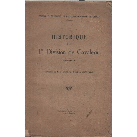 Historique de la 1er division de cavalerie 1914-1918