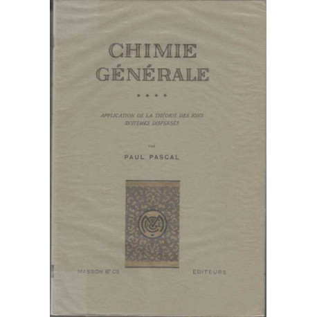 Chimie générale IV : Application de la théorie des ions systèmes...