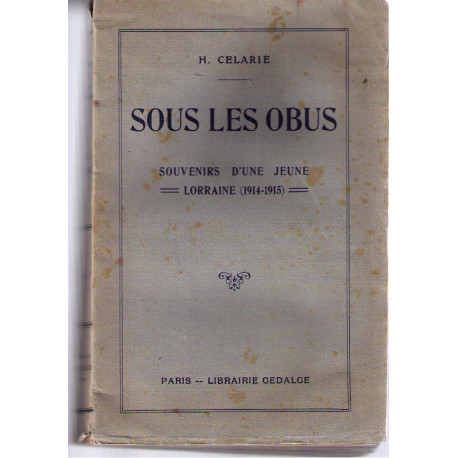 Sous les obus: souvenirs d'une jeune lorraine (1914-1915)