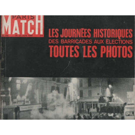 Paris match numero 998 15-22 juin 1968 les journees historiques...