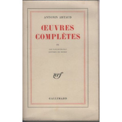 Oeuvres completes IX les Tarahumaras lettres de Rodez